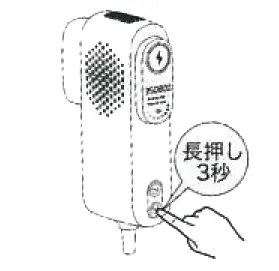 電源を入れる操作の解説図