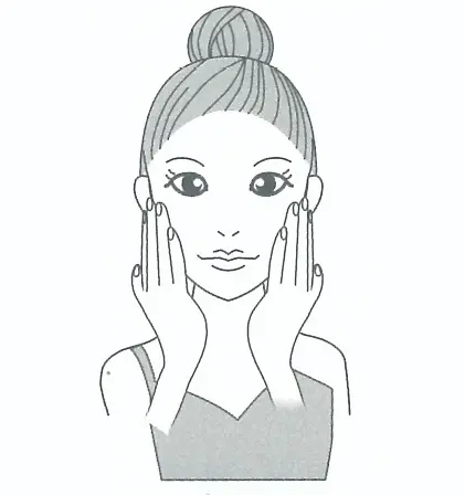 メイクを落とし、洗顔をする解説図