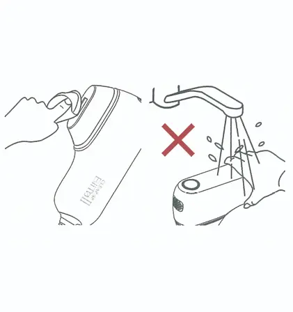 照射面をアルコールで消毒する解説図