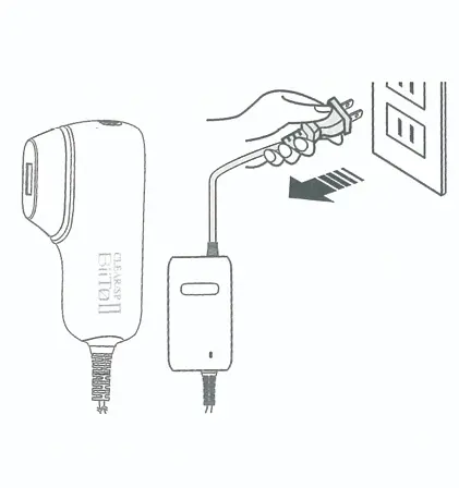 手入れ終了後は電源ボタンを長押しして電源オフにする解説図