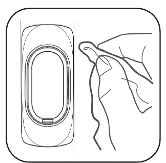柔らかい布やコットンで照射面を拭き取る図